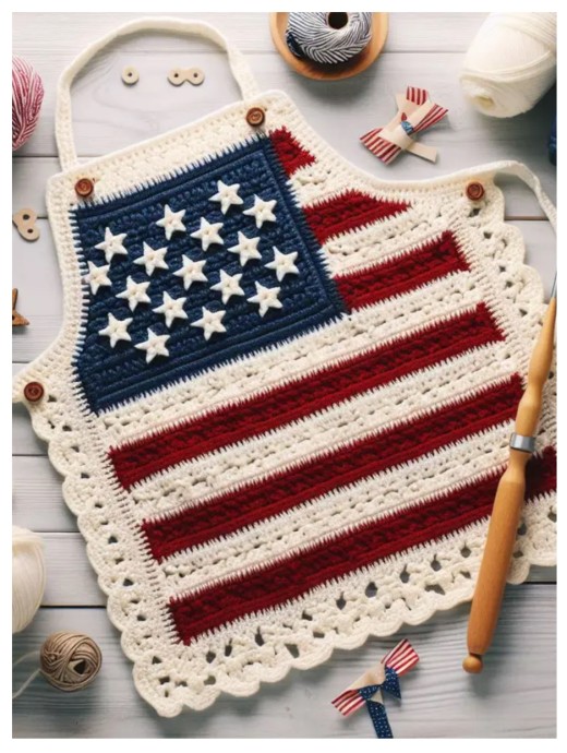 Crochet Patriotic Apron