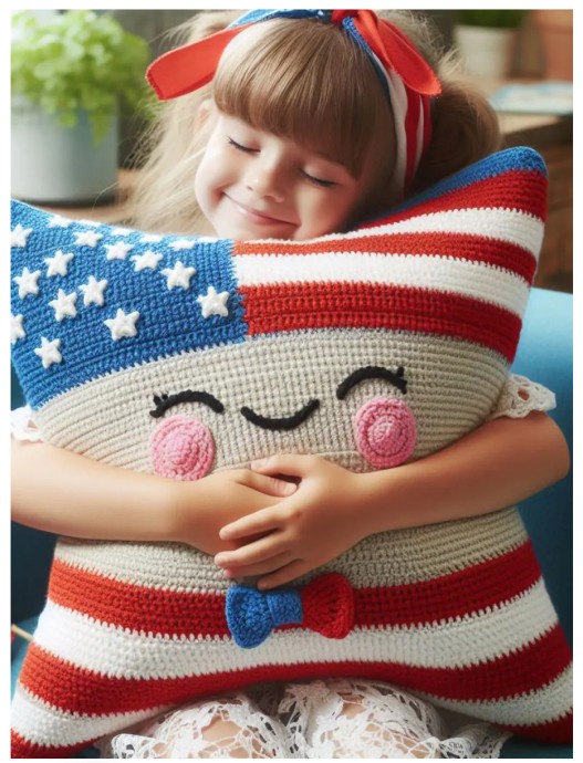 Crochet Patriotic Pillow