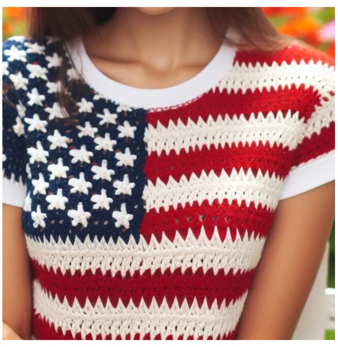 Crochet Patriotic Top