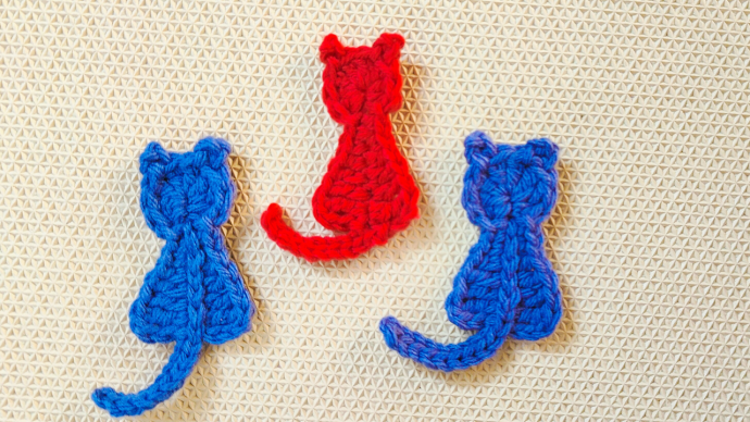 Crochet Cat Applique with Starting Chains