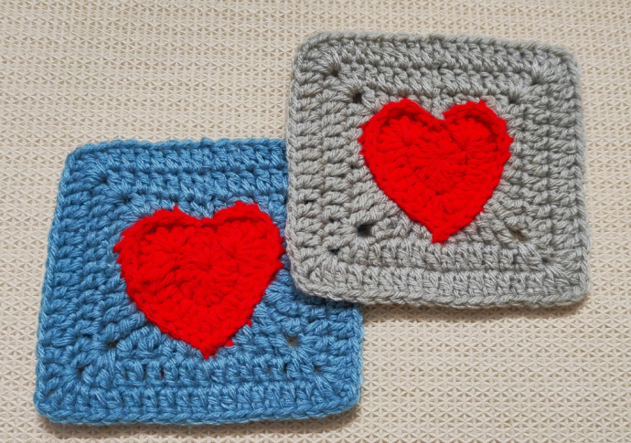 How To Make a Crochet Heart To Solid Granny Crochet Square